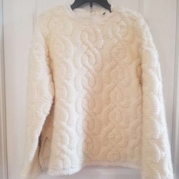 BRANDON MAXWELL SARABETH CABLE JACQUARD CREWNECK SWEATER size M - Picture 9 of 10